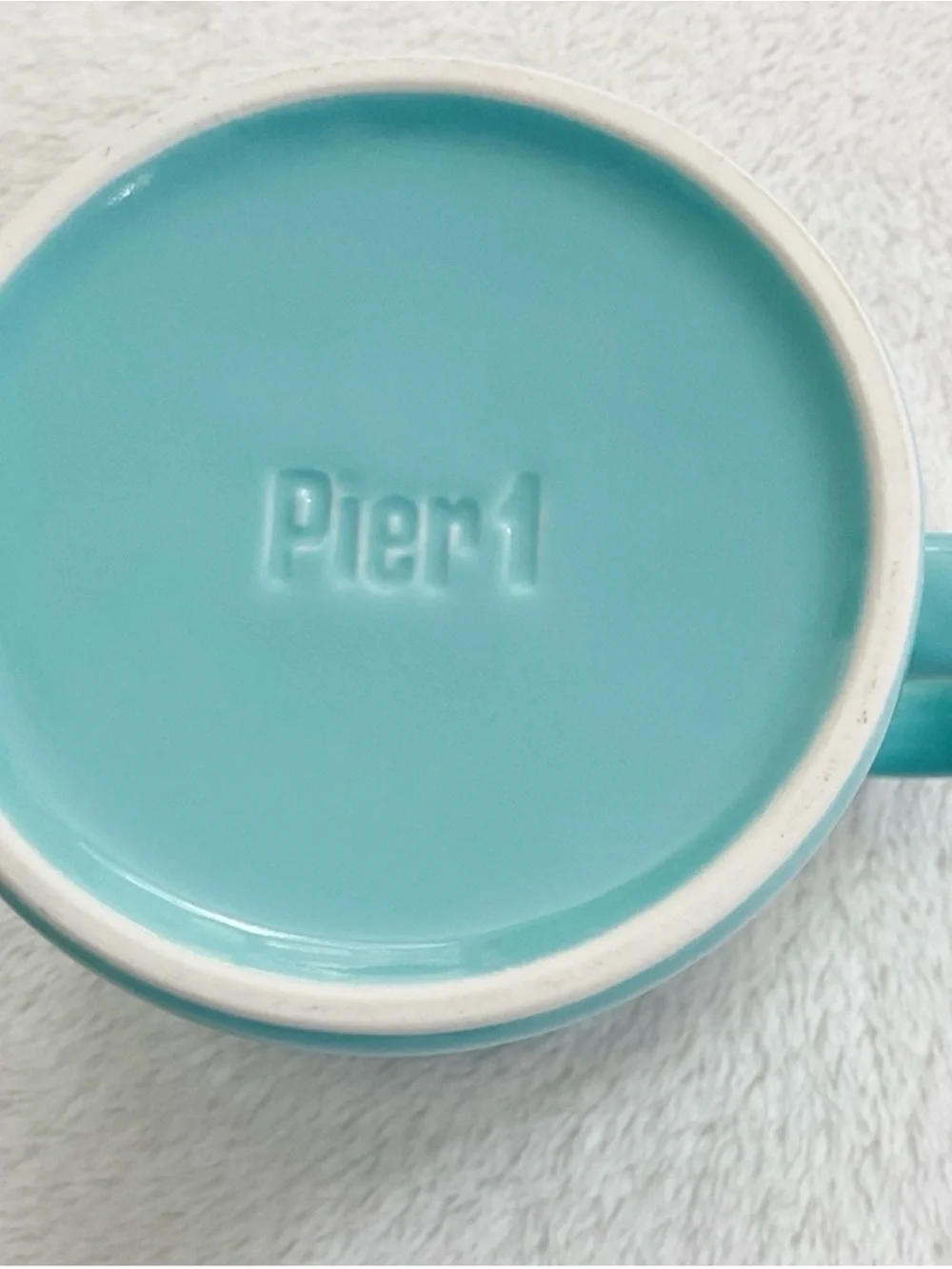 Pier 1 Aqua Turquoise Ribbed Coffee Mugs Set 2 Coastal Cottage